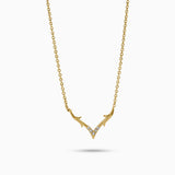 Valk Apex Pendant with White Diamonds Kris Averi Yellow Gold 1.1mm, 18"