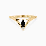 Valk Apex Ring with a Black Spinel and White Diamond Kris Averi