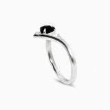 Valk Apex Ring with a Black Spinel and White Diamond Kris Averi