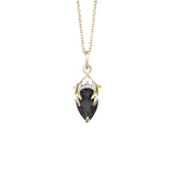 Valk Briar Pendant with a Black Spinel and White Diamonds Kris Averi Yellow Gold