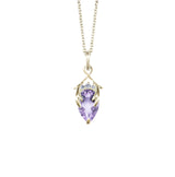 Valk Briar Pendant with an Amethyst and Grey Diamonds Kris Averi Yellow Gold