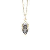 Valk Briar Pendant with Smokey Quartz and White Diamonds Kris Averi Yellow Gold