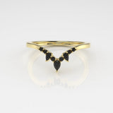 Valk Eir Band Ring with Black Diamonds Kris Averi Yellow Gold 4
