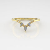 Valk Eir Band Ring with Moonstones and White Diamonds Kris Averi Yellow Gold 4