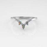 Valk Eir Band Ring with Opals and White Diamonds Kris Averi White Gold 4