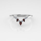 Valk Eir Band Ring with Rubies and White Diamonds Kris Averi White Gold 4