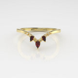 Valk Eir Band Ring with Rubies and White Diamonds Kris Averi Yellow Gold 4