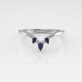 Valk Eir Band Ring with Sapphires and White Diamonds Kris Averi White Gold 4