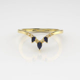 Valk Eir Band Ring with Sapphires and White Diamonds Kris Averi Yellow Gold 4