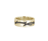 Valk Enclosed Briar Band Ring with Black Diamonds Kris Averi Yellow Gold 4