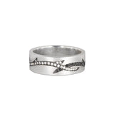 Valk Enclosed Briar Band Ring with White and Black Diamonds Kris Averi Sterling Silver 4
