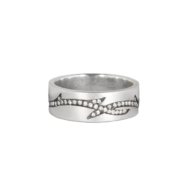 Valk Enclosed Briar Band Ring with White Diamonds Kris Averi White Gold 4 