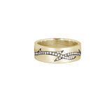Valk Enclosed Briar Band Ring with White Diamonds Kris Averi Yellow Gold 4