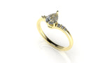 Valk Estel Basket Ring with a Pear-Shaped White Diamond and Pave Kris Averi