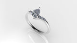 Valk Estel Basket Ring with a Pear-Shaped White Diamond and Pave Kris Averi