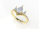Valk Freya Three-Stone Ring with Pear-Shaped White Diamonds Kris Averi