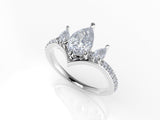Valk Freya Three-Stone Ring with Pear-Shaped White Diamonds Kris Averi