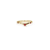 Valk Petite Thorn Ring with Rubies Kris Averi Yellow Gold 4