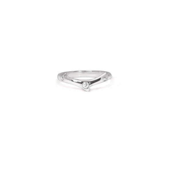 Valk Petite Thorn Ring with White Diamonds Kris Averi White Gold 4 