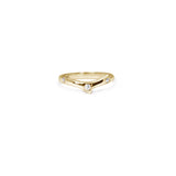 Valk Petite Thorn Ring with White Diamonds Kris Averi Yellow Gold 4