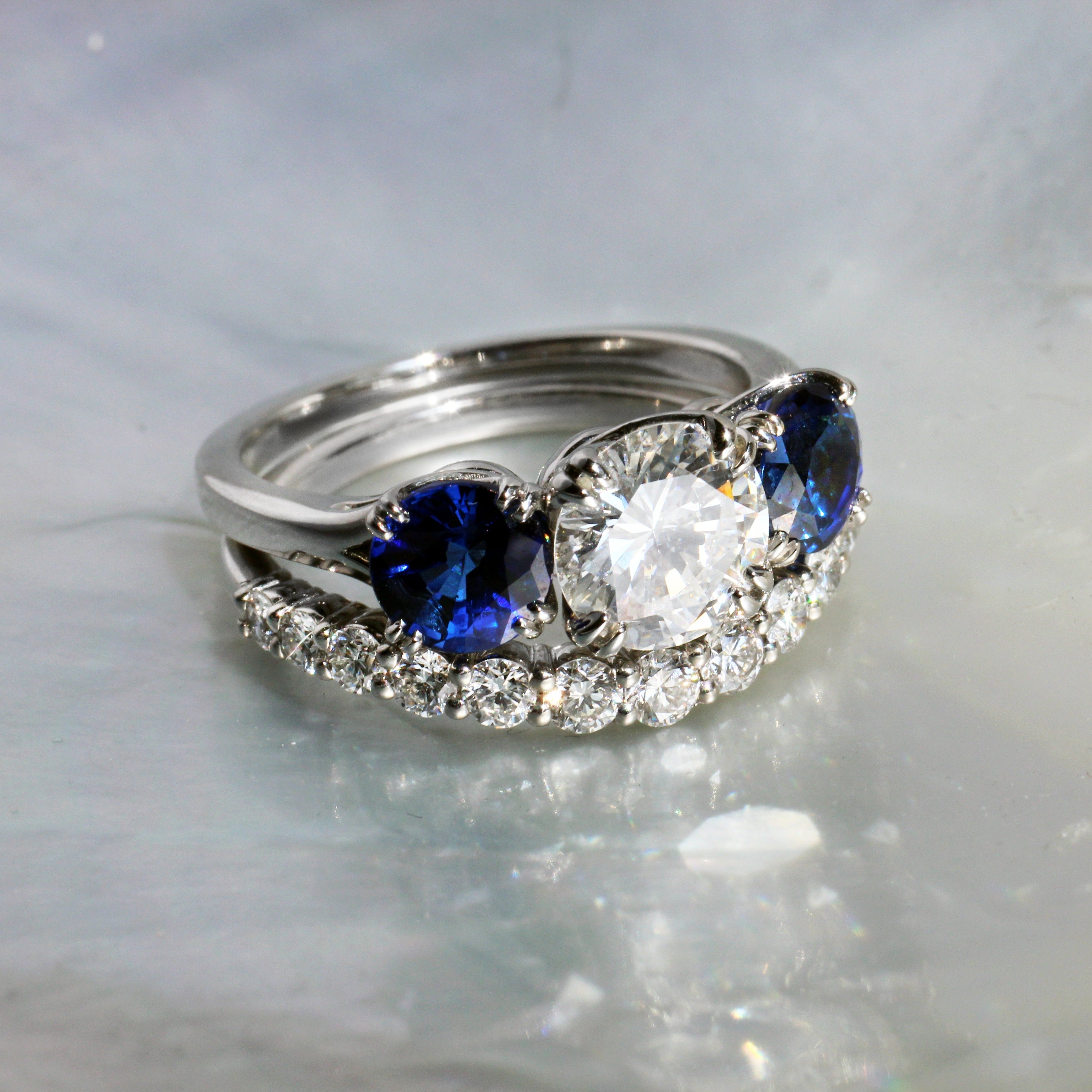 Blue sapphire wedding sets 60 photos - Astyledwedding.com Blue sapphire wedding sets 60 photos - Astyledwedding.com
