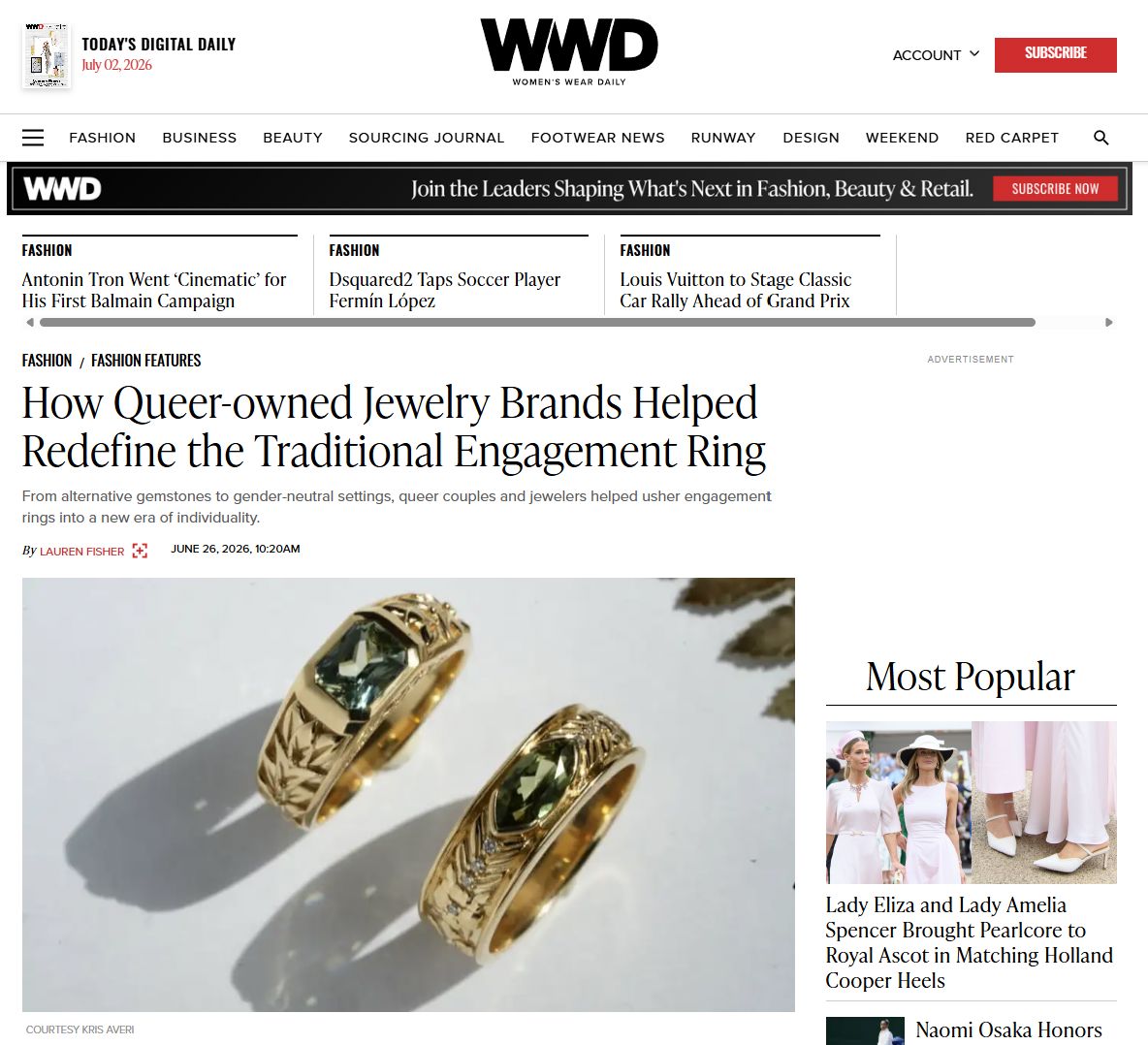 How Queer-owned Jewelry Brands Helped Redefine the Traditional Engagement Ring by Kris Averi