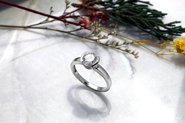 Open Bezel Diamond Ring by Kris Averi