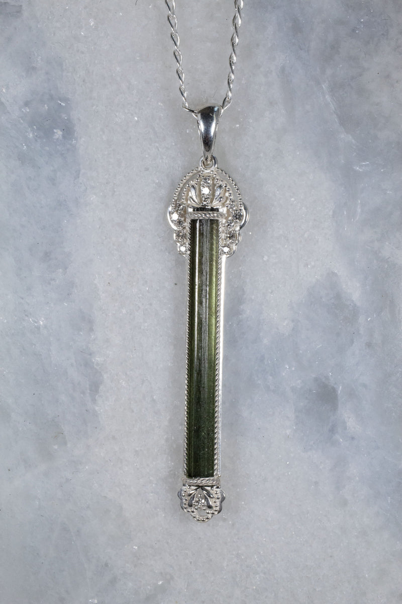 Antique Style Rough Green Tourmaline Pendant Kris Averi 