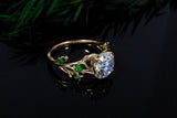 Asymmetrical Branch and Leaf Inspired Solitaire Diamond Ring Kris Averi 