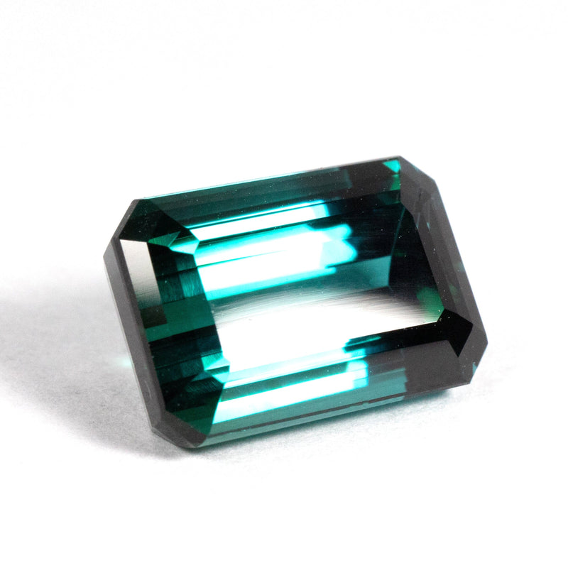 Blue Green Emerald Cut Brazilian Tourmaline 9.84 Ct Kris Averi 