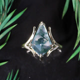 Kit Rosecut Moss Agate Yellow Gold Ring Kris Averi 