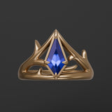 Leah's Custom Thorn Branch Kite Ring 10k Yellow Gold Kris Averi 