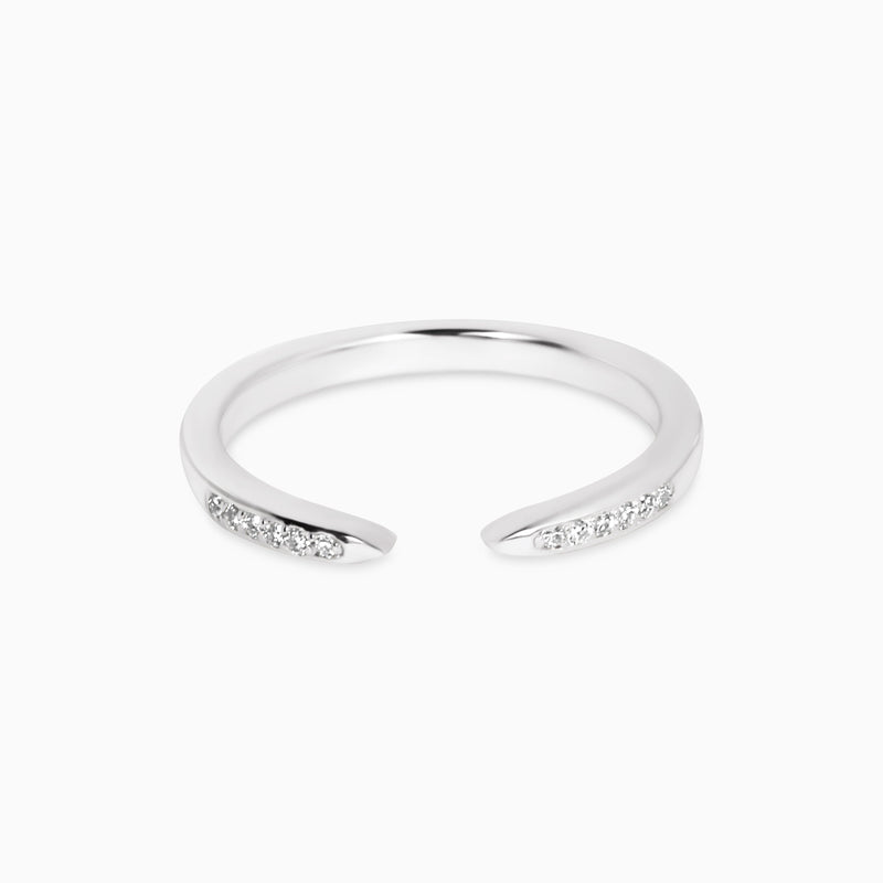 Open Talos Ring with White Diamonds Kris Averi Sterling Silver 4 