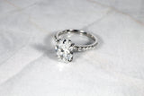 Oval Diamond Solitaire with Pavé in Platinum Kris Averi 