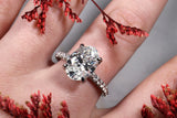 Oval Diamond Solitaire with Pavé in Platinum Kris Averi 