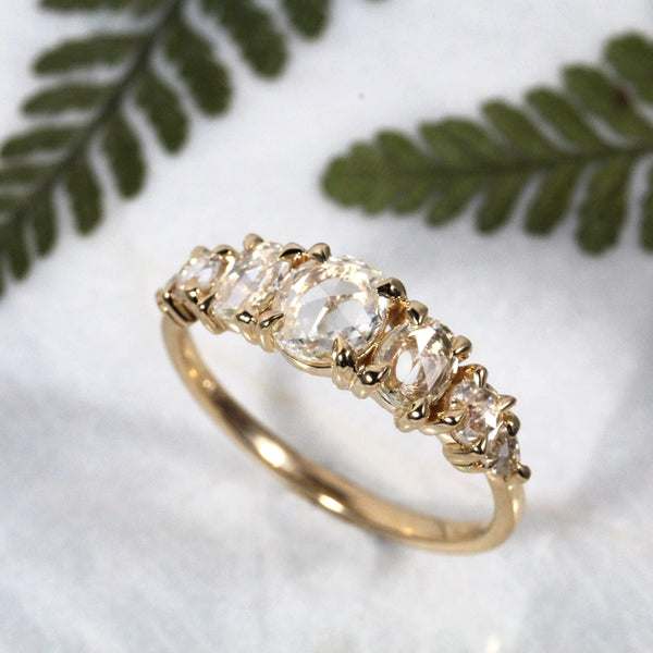 Rose Cut Multi Diamond Ring in Yellow Gold Kris Averi 