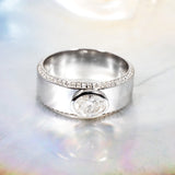 The Pavé Knife-Edge Oval Diamond Wedding Band Ring Kris Averi 