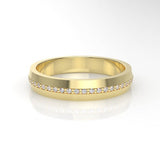 Acies Edge Band Ring with White Diamonds Kris Averi Yellow Gold 4 