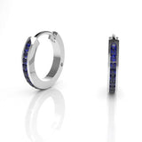 Acies Edge Hoop Earrings with Sapphires Kris Averi Sterling Silver 