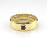 Acies Hidden Hydra Band Ring with a Solitaire Ruby Kris Averi Yellow Gold 4 