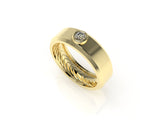 Acies Hidden Hydra Band Ring with a Solitaire White Diamond Kris Averi 