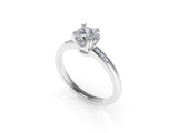 Aedis Vine Solitaire Basket Ring with a Round White Diamond and Pave Kris Averi 
