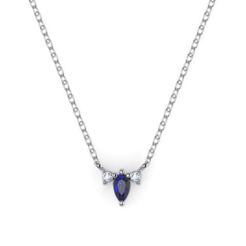 Arcus Crux Pendant with a Sapphire and White Diamonds Kris Averi Sterling Silver 