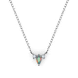 Arcus Crux Pendant with an Opal and White Diamonds Kris Averi Sterling Silver 