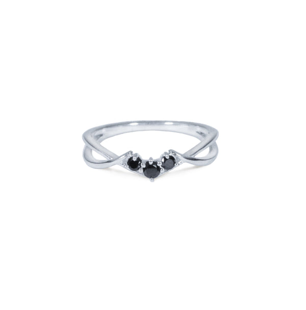 Arcus Crux Ring with Black Diamonds Kris Averi Sterling Silver 4 