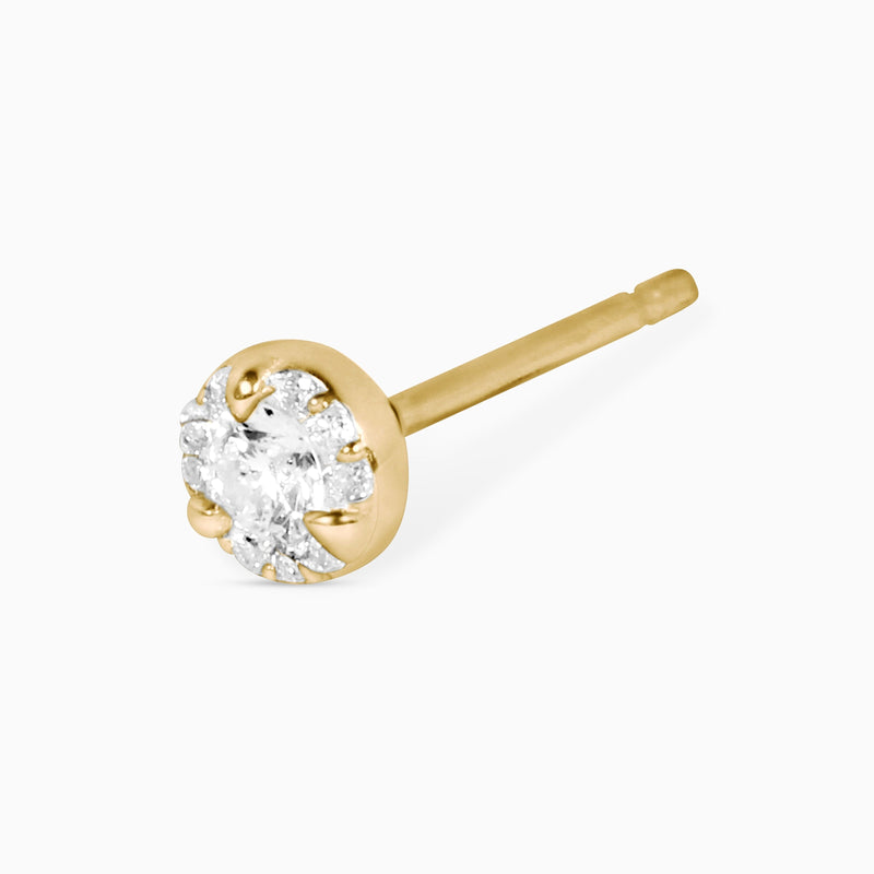 Arcus Halo Stud Earrings with White Diamonds Kris Averi 