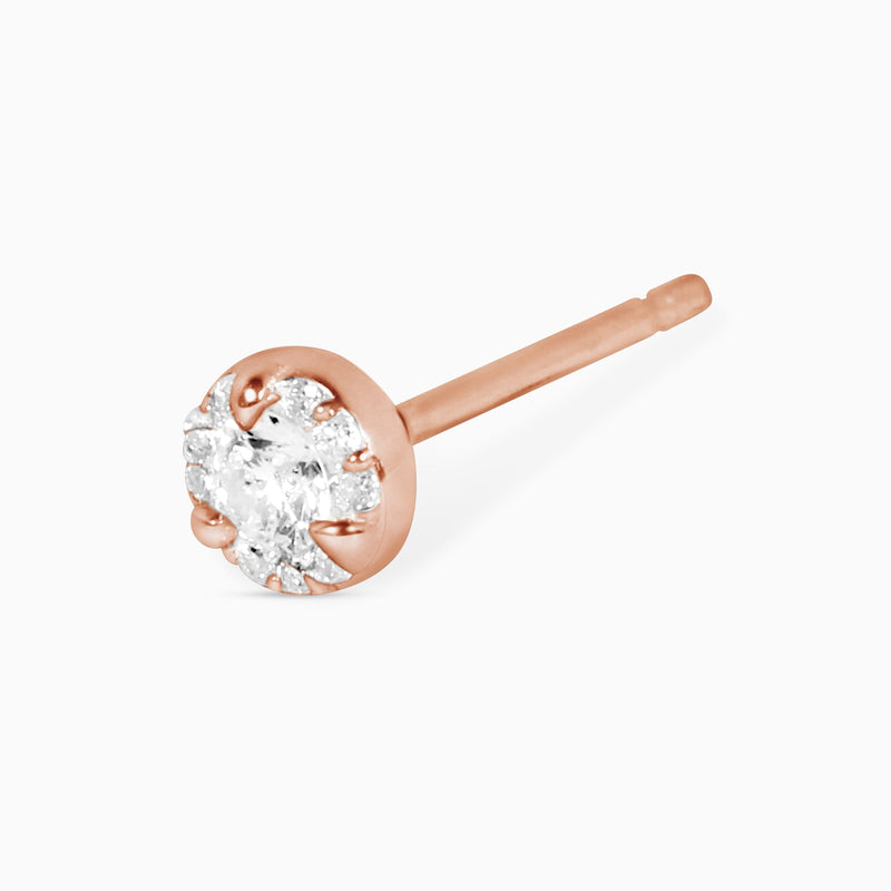 Arcus Halo Stud Earrings with White Diamonds Kris Averi 