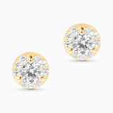 Arcus Halo Stud Earrings with White Diamonds Kris Averi Yellow Gold 