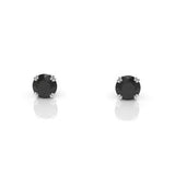 Arcus Vine Stud Earrings with Black Diamonds Kris Averi Sterling Silver 
