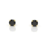 Arcus Vine Stud Earrings with Black Diamonds Kris Averi Yellow Gold 